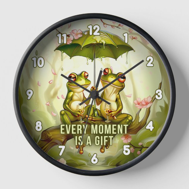 Horloge Chaque instant est un cadeau Romantique Frog Décor (Recto)