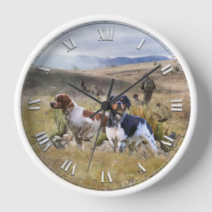 Horloge Chasse à la caille avec un Espagnol breton, Art