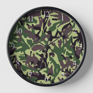 Horloge Chasseurs Motif Camo Vert