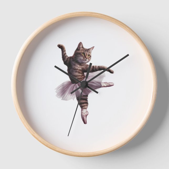 Horloge Chat danseuse de ballet (Recto)
