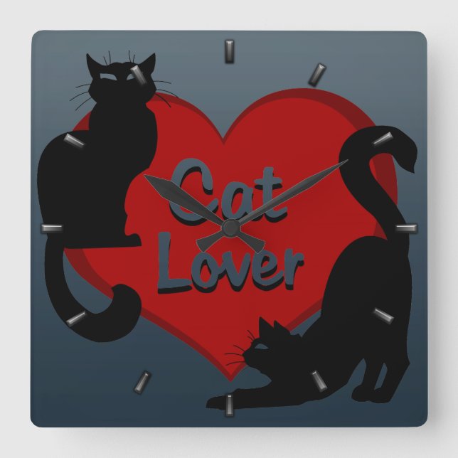 Horloge Chat Mignonne Amoureux des chats Horloge M (Recto)