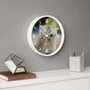 Horloge Chat ou chien Paw Personnalisé Animaux de compagni