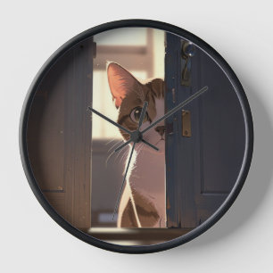 Horloge chat sournois