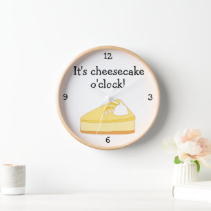 Horloge Cheesecake O'Clock amusant graphique alimentaire