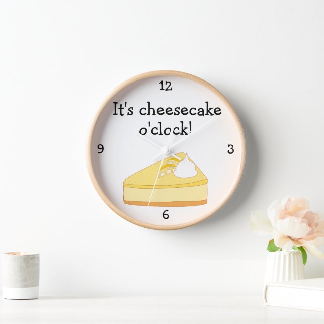 Horloge Cheesecake O'Clock amusant graphique alimentaire (Maison)