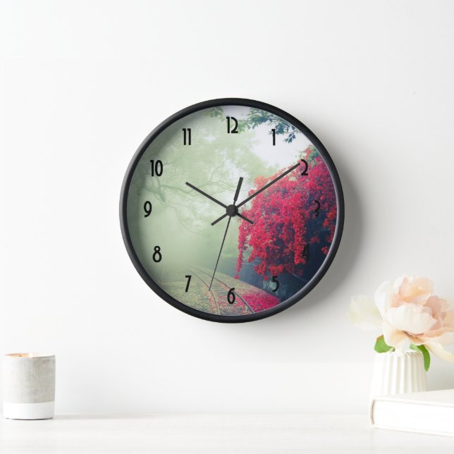 Horloge Chemins de fer Misty Photo Pittoresque (Maison)