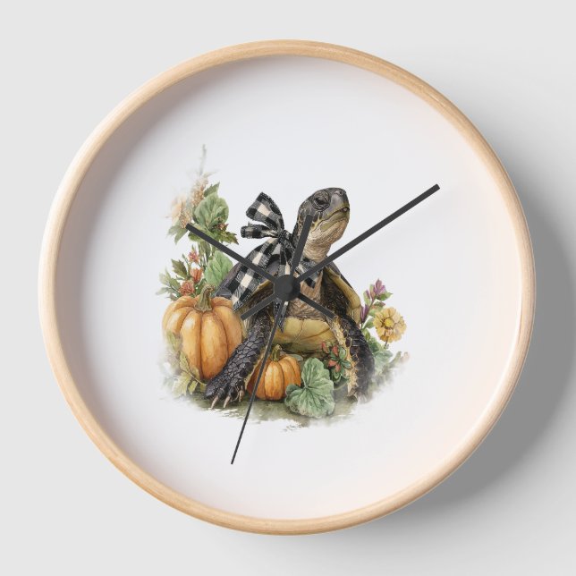 Horloge Chemises de mer Animaux Citrouille d'automne (Recto)