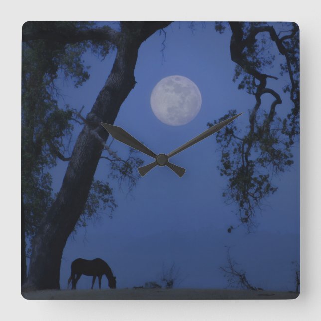 Horloge Cheval et Chêne "Lune Bleue" (Recto)