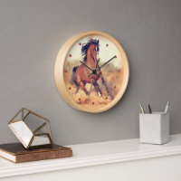 Chevaux Mustang Sauvages Stampede Aquarelle