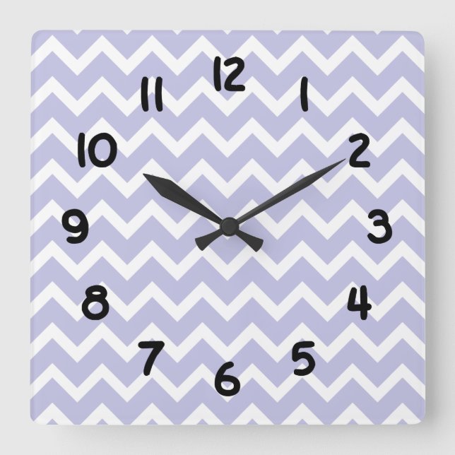 Horloge Chevron blanc violet lavande (Recto)