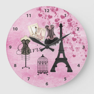 Horloge Chic Paris Rose