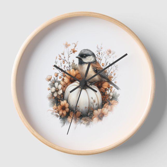 Horloge Chickadee Shirt Pays Citrouille (Recto)