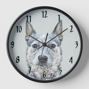 Horloge Chien Bouvier Australien - Art de Chien Original M