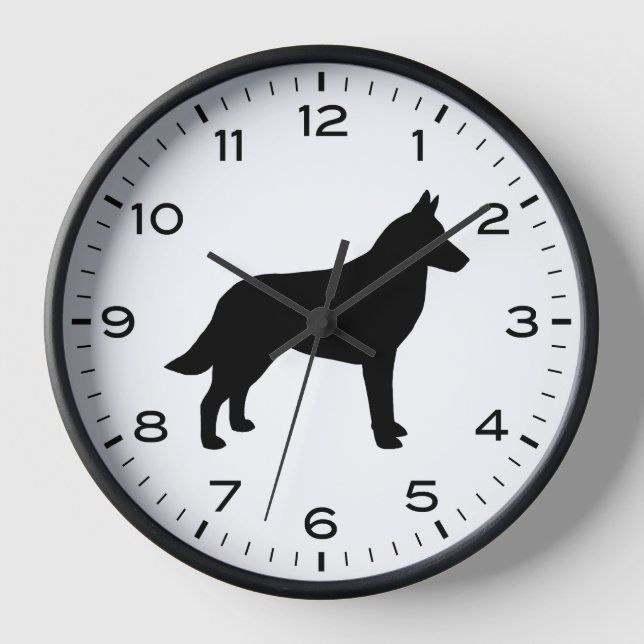 Horloge Chien de race Malinois belge Silhouette (Recto)