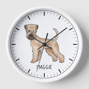 Horloge Chien De Terrier Roulé Avec Un Nom Personnalisé