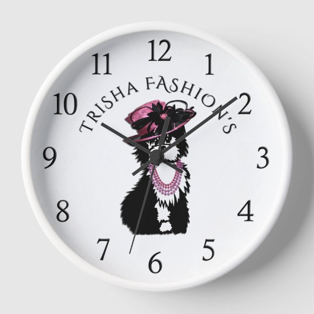 Horloge Chien fashionista / Chien chiot mignon tout habill (Recto)
