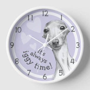 Horloge Chien Greyhound italien Cute Funny Sketch Iggy tim