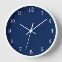 Chiffres blancs modernes | Classic Navy Indigo