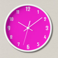 Chiffres blancs modernes | Neon Fuchsia classique