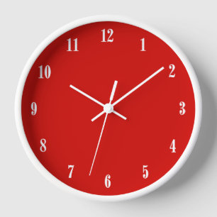 Horloge Chiffres blancs rouges solides