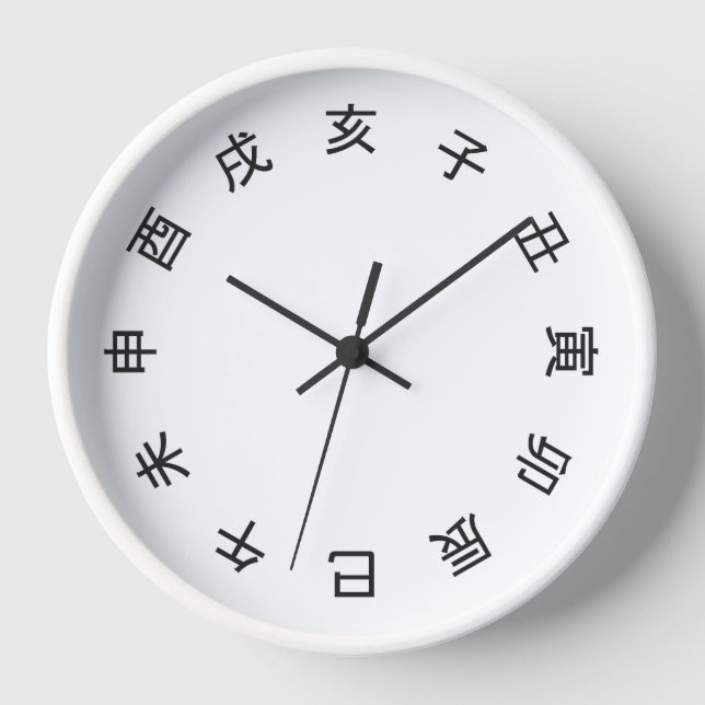 Horloge Chinese Zodiac Kanji (rotated) Clock -  (Recto)