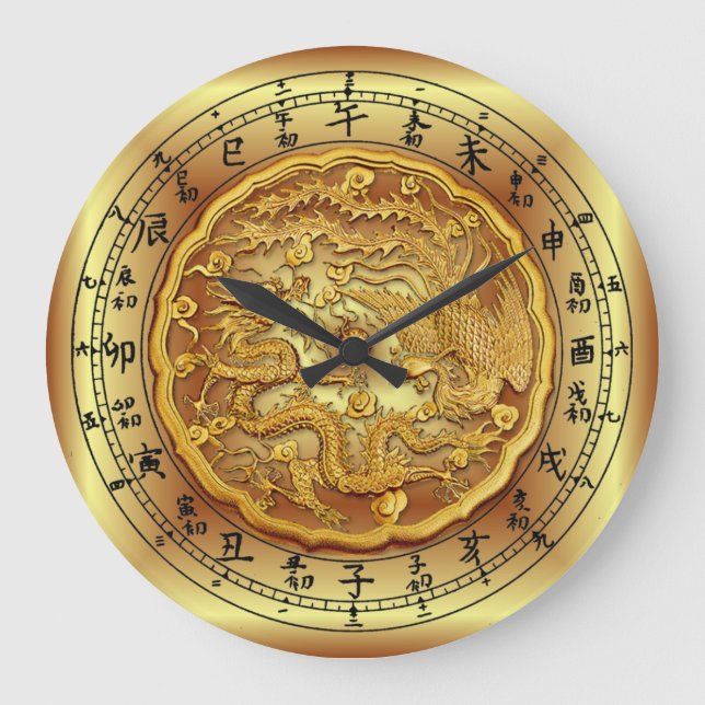 Horloge chinoise de dragon ~ Dragon et Phoenix ~ (Recto)