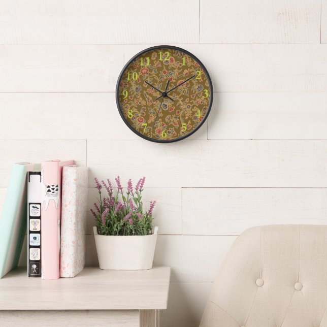 Horloge Chintz Fleur Classique Joli Design Floral Doux (Salle de lecture)