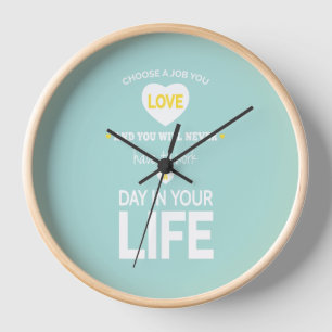 Horloge Choisissez les citations inspirées turquoises du
