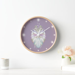 Horloge Chouette Oracle Violet Pastel
