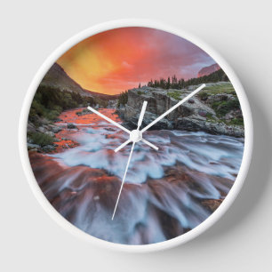 Horloge Chutes Swiftcurrent Parc national de Glacier Mon