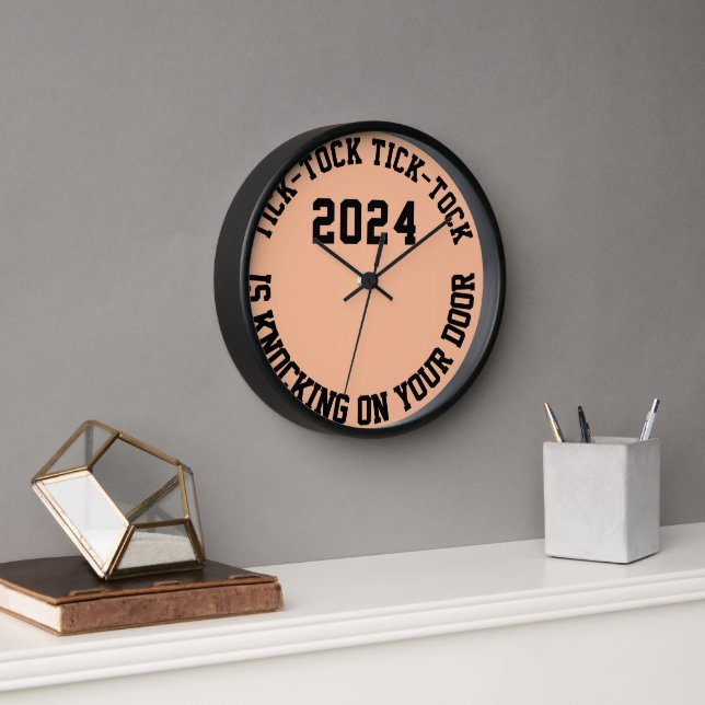 Horloge Citation amusante 2024 Compte à rebours du Nouvel  (Bureau)
