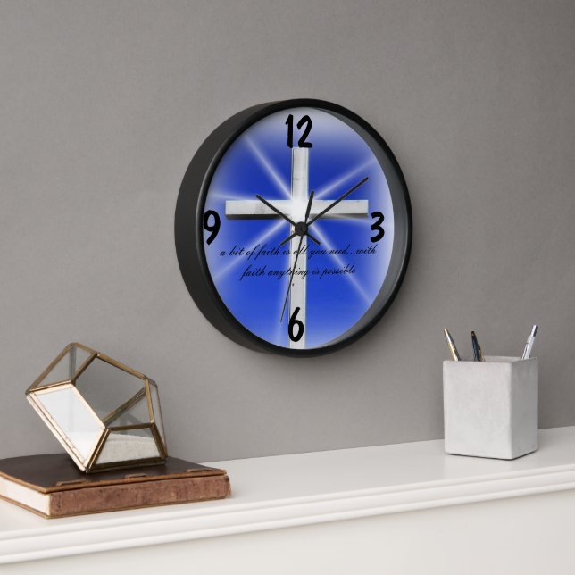 Horloge Citations inspirantes de la foi chrétienne (Bureau)