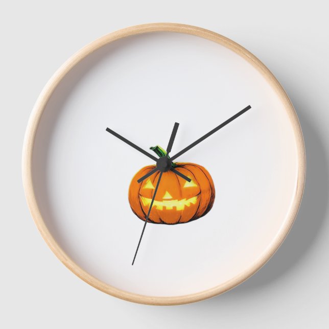 Horloge Citrouille de nuit étoilé Halloween Van Gogh Thank (Recto)