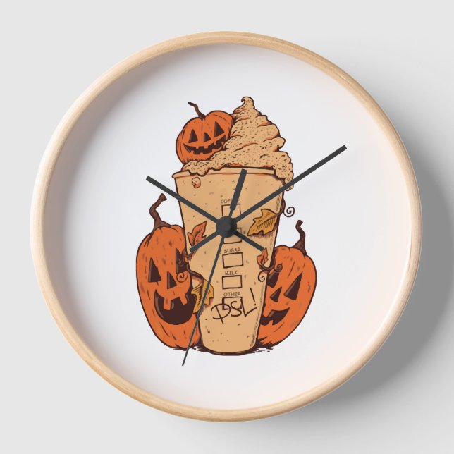 Horloge Citrouille d'Halloween Funny Citrouille d'Hallowee (Recto)