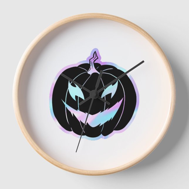 Horloge Citrouille d'Halloween violet, costumes d'Hallowee (Recto)