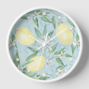 Horloge Citrus jaune citron frais