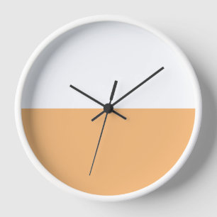 Horloge Clair Chic Moderne Peach Orange White Color Block