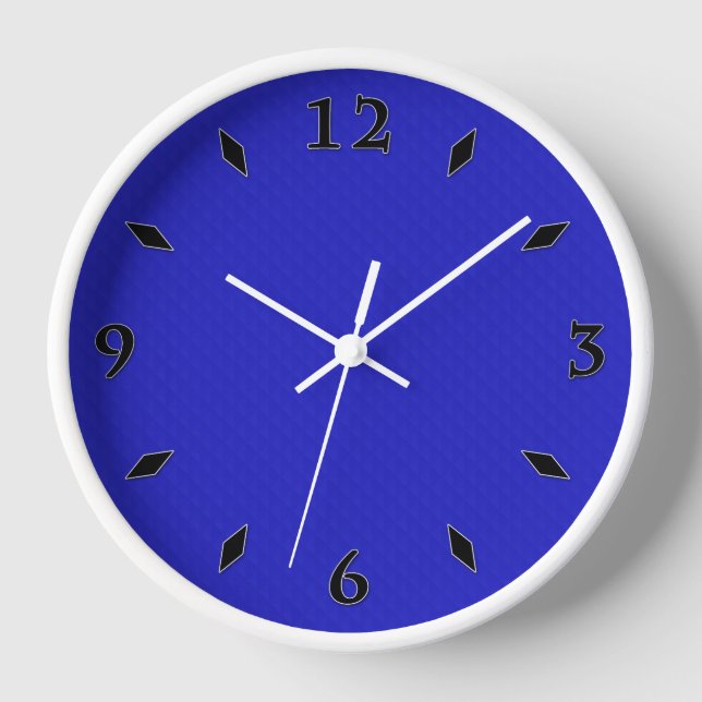 Horloge Clair Solide néon bleu texturé. (Recto)