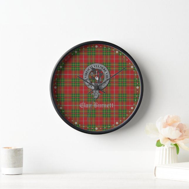 Horloge Clan Burnett Crest Badge & Tartan (Maison)