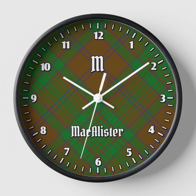 Horloge Clan MacAlister de Glenbarr Hunting Tartan (Recto)