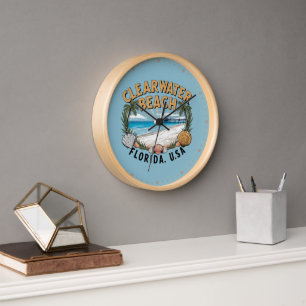 Horloge Clearwater Beach Retro Vignette