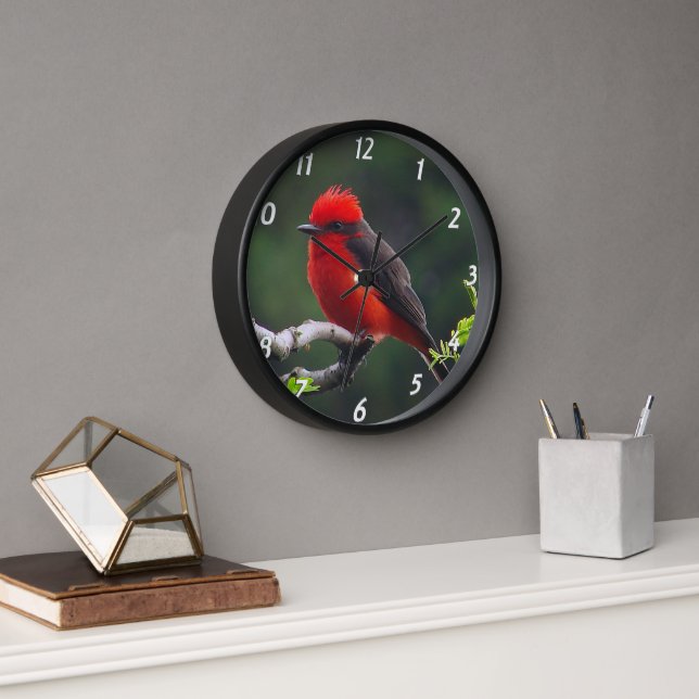 Horloge Clock de Vermilion Flycatcher (Bureau)
