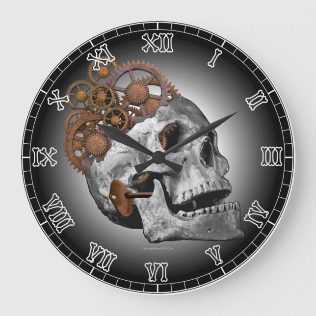 Horloge Cochons crâne Steampunk Squelette gothique (Recto)