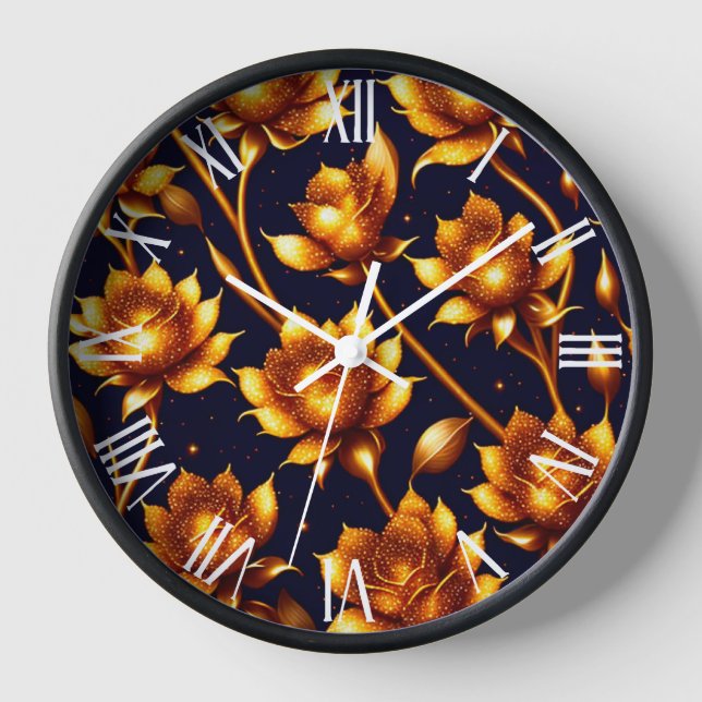 Horloge Collection de Roses d'or de luxe moderne (Recto)