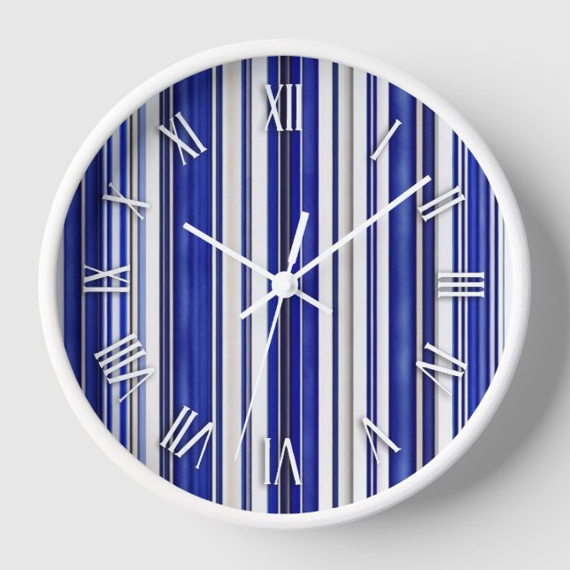 Horloge Collection été tendance Marine Blue Boat Stripes (Recto)