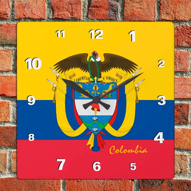 Horloge colombienne, maison patriotique, Drapeau c (Créateur téléchargé)