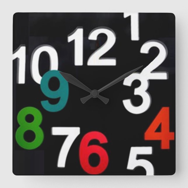 Horloge colorée créative des nombres 3D (Recto)