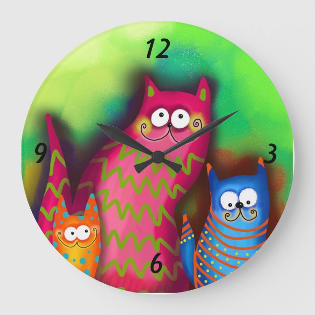 Horloge colorée de l'Artsy funky (Recto)