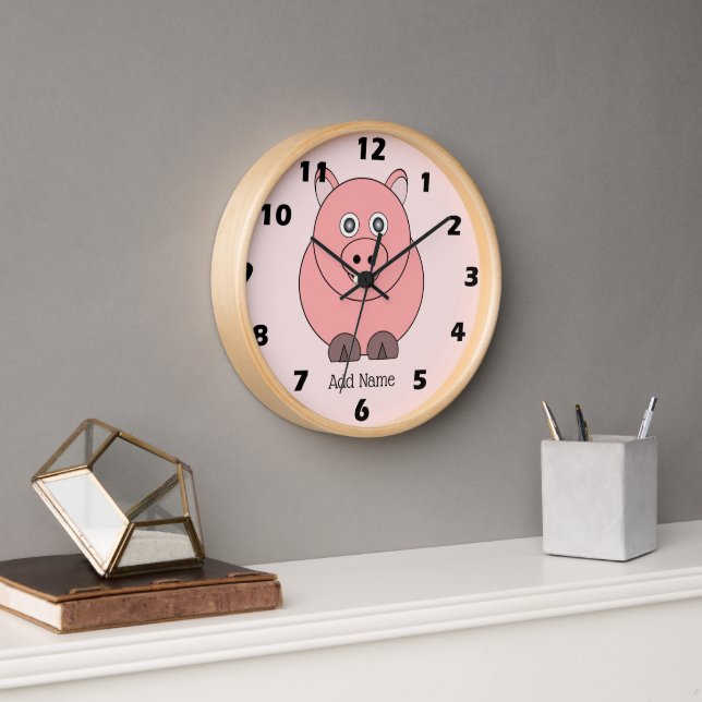 Horloge Conception de porc personnalisée (Bureau)