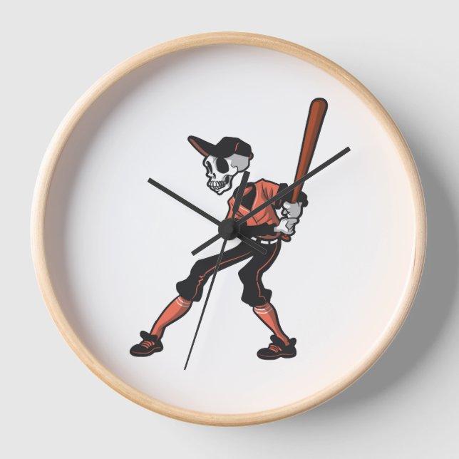 Horloge conception de squelette de baseball pour les joueu (Recto)